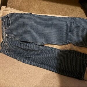 Womanβs Blue pin Striped Jeans